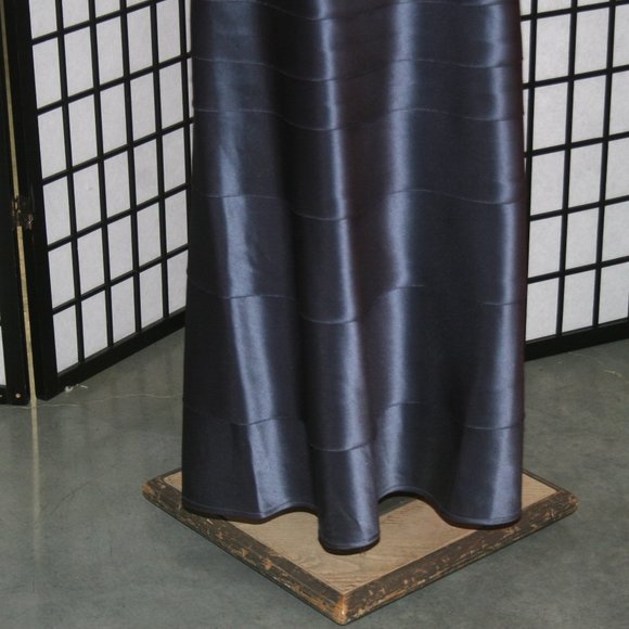 Charcoal Gown with Horizontal Strips with unfinished edges - Picture 6 of 10